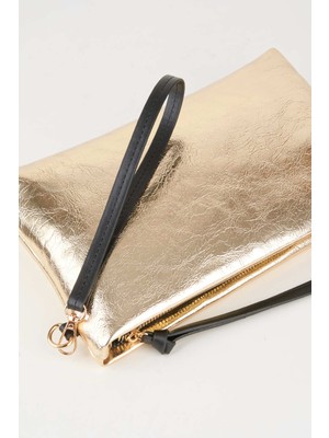 Vivaq Kadın Bellis Gold Astarlı Suni Deri Bilek Askılı Portföy El ve Clutch Çanta