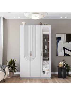 Velmo Aspen 3 Kapaklı Gardırop (Beyaz)