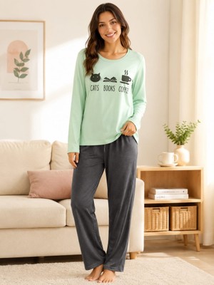 Stsahra  Kadın Yeşil Pijama Takımı