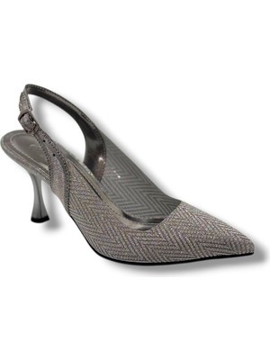 Desire Shoes Desire 616-26 Siimli Saten Ince Topuk Kadın Stiletto (8cm)
