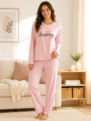 Stsahra  Kadın Pudra Pijama Takımı