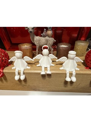 Lunera Accessories 3D 3’lü Mini Melek Figürü – Dekoratif Masaüstü Biblo Seti