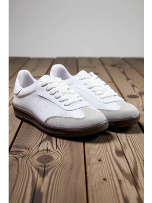 Benerly Kadın Retro Stil Bağcıklı Düz Topuklu Spor Ayakkabı Süet Dış Materyal Rahat Kesim Günlük Modern