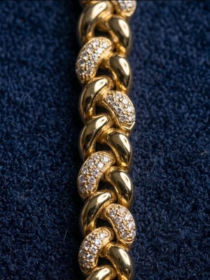 Zarene Silver Xuping Örgü Model 14K Gold Bileklik