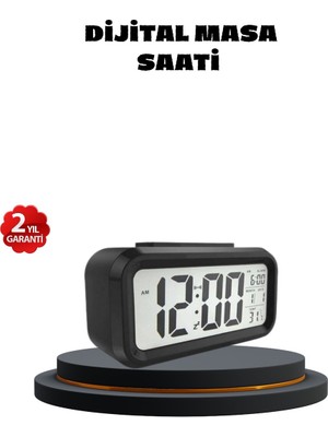 Techugo Sensörlü Dijital Masa Saati Alarm ve Sıcaklık Göstergeli