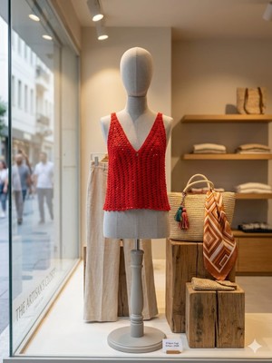 Feniks Pullu Crop Bluz