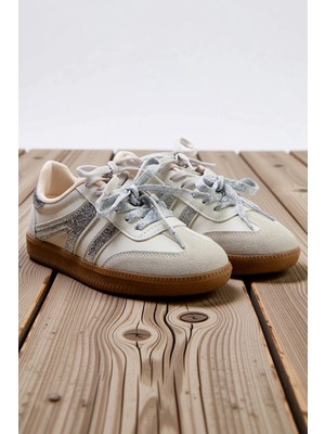 Benerly Kadın Retro Spor Ayakkabı Renk Bloklu Bağcıklı Düz Topuklu Konforlu Günlük Sneaker Rahat Modern