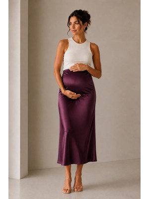 Luvmabelly MYRA9035- Saten Etek -Mor