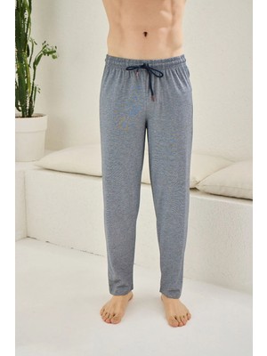 Kly Ince Tek Alt Çok Rahat Desenli Pamuk Pijama