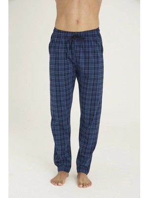 Kly Premium Erkek Ekose Rahat Kesim Pamuklu Beli Bağcıklı Cepli Eşofman/pantolon/pijama Altı