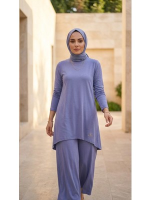 Plistre 2305_KADIN Bisiklet Yakalı Uzun Kollu Süprem Tunik %100 Pamuk