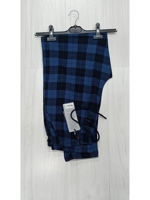 Tek Alt Kareli Desen Pantalon Kly 306 Lacivert