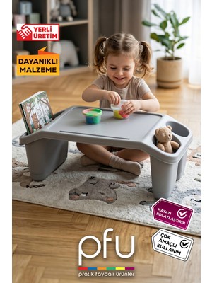 PFU Pratik Faydalı Ürünler Çocuk Hobi Masası | Hobi Sehpası | Çocuk Ders Çalışma Masası | Laptop Masası | Çocuk Kahvaltı Sehpası