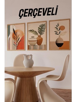 KutuTR 🖼️ Çerçeveli 3'lü Modern Tablo Seti – Varyantlı Ebat Seçenekleriyle Şıklık Katın! CRV1059