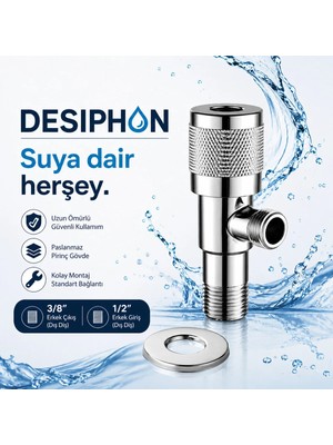DESIPHON Taharet Musluğu Ara Musluk Krom Kaplama Pirinç Gövde Hijyenik Banyo Musluğu