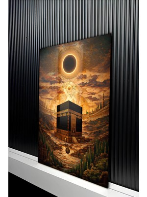 KutuTR Kabe Temalı Güneş Tutulması Tasarımlı Temperli Cam Tablo 50X70 cm 2d Uv Baskı - YCT097