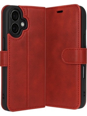 iPhone 17 Trend S Plus Kapaklı Kılıf - Kırmızı