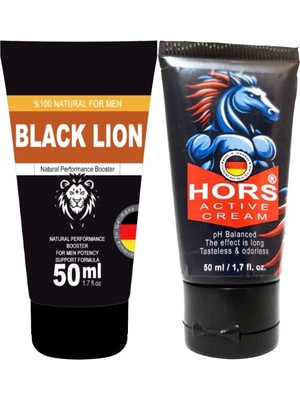 Black Lion Booster 50 ml + Hors Active Cream 50 ml / Erkeklere Özel Katılaştırıcı Krem Seti