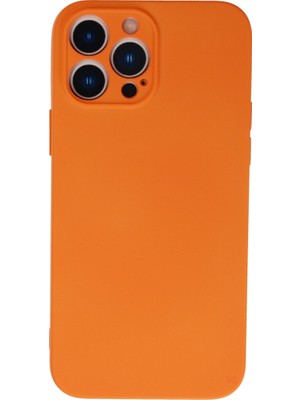 iPhone 13 Pro Kılıf Nano Içi Kadife Silikon - Turuncu