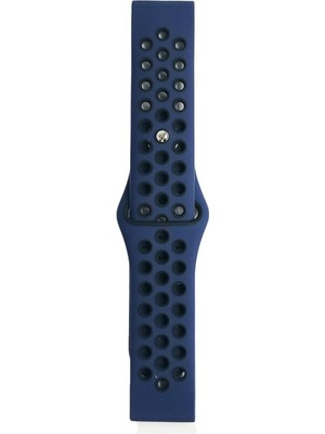 Watch 20MM Spor Delikli Kordon - Lacivert-Siyah