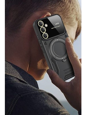 Galaxy A35 5g Kılıf Joy Lens Standlı Kapak - Kırmızı