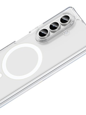 Galaxy Z Fold 7 Kılıf Magneticsafe Şeffaf Silikon - Şeffaf