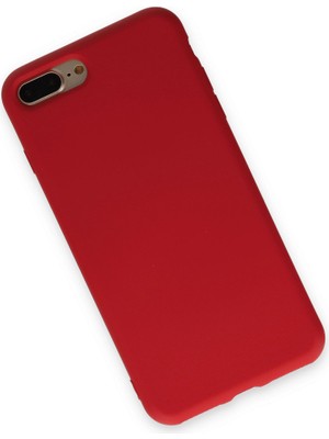 iPhone 7 Plus Kılıf Nano Içi Kadife Silikon - Kırmızı