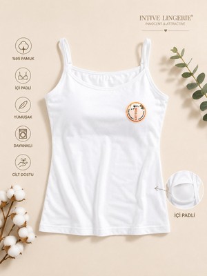 Intive Lingerie Intive Comfort Kota Ince Askılı Pamuklu Içi Padli Sütyensiz Giyilebilen Atlet