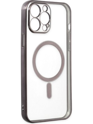 iPhone 14 Pro Kılıf Magneticsafe Lazer Silikon - Siyah