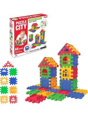 Hobibahçem Mey Ithalat® 03702 Puzzle City 64 Parça