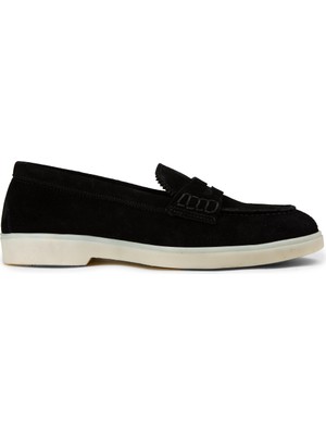 Deery Kadın Hakiki Süet Siyah Loafer Ayakkabı - 02038ZSYHC01