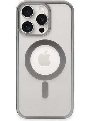 iPhone 15 Pro Kılıf Erozi Magsafe Kapak - Gümüş