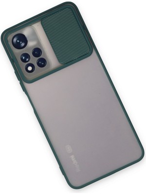 Redmi Note 11T Kılıf Palm Buzlu Kamera Sürgülü Silikon - Yeşil