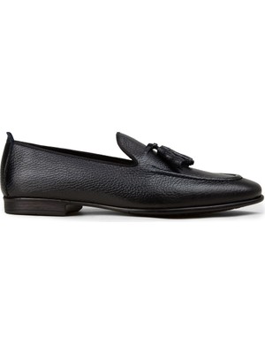 Deery Erkek Hakiki Deri Lacivert Püsküllü Loafer - 01701MLCVC33