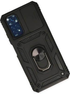 Redmi Note 11 Kılıf Pars Lens Yüzüklü Silikon - Siyah