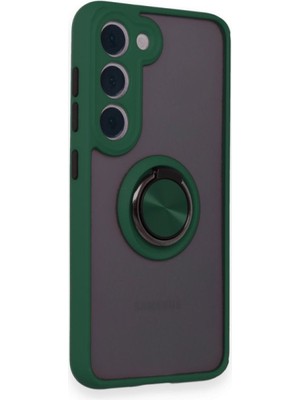 Galaxy S24 Fe Kılıf Montreal Yüzüklü Silikon Kapak - Yeşil