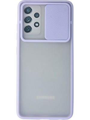 Galaxy A72 Kılıf Palm Buzlu Kamera Sürgülü Silikon - Lila