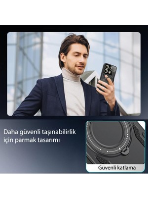 Realme C55 Kılıf Joy Lens Standlı Kapak - Kırmızı