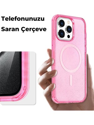 iPhone 15 Pro Kılıf Star Magsafe Kapak - Şeffaf