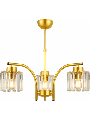 Esslight Venice 3’lü Eskitme Kristal Taşlı Salon Mutfak Yatak Odası Avize