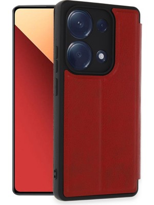 Redmi Note 13 Pro 4g Kılıf Flip Cover - Kırmızı