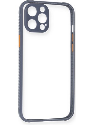 iPhone 12 Pro Kılıf Miami Şeffaf Silikon - Gri
