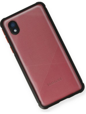 Galaxy A01 Core Kılıf Miami Şeffaf Silikon - Siyah