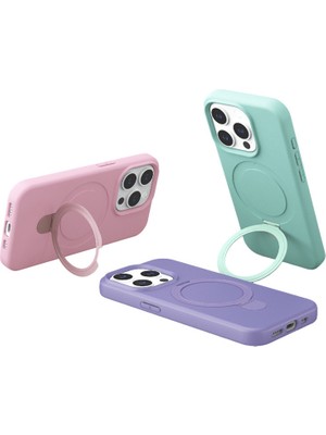 iPhone 14 Pro Max Regal Magsafe Standlı Kapak - Turuncu