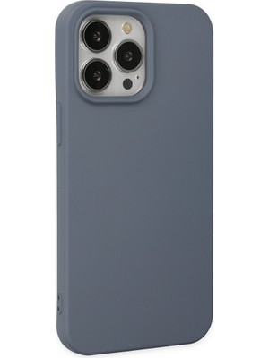 iPhone 15 Pro Max Kılıf Nano Içi Kadife Silikon - Gri