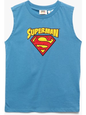 Koton Pamuklu Bisiklet Yaka Superman Baskılı Lisanslı Atlet