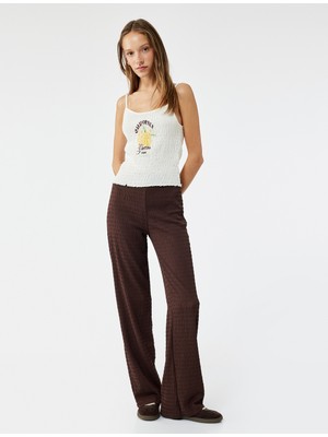 Koton Slim Fit Askılı Baskılı Gipeli Kolsuz Bluz