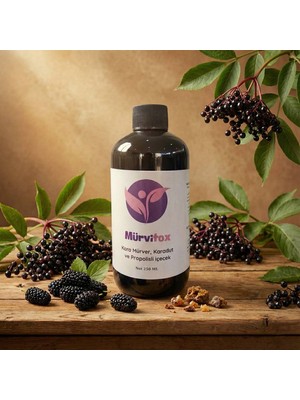 Bezos Mürvitox Kara Mürver Karadut ve Propolis Içeren Bitkisel Şurup 250 ml Takviye Edici Gıda