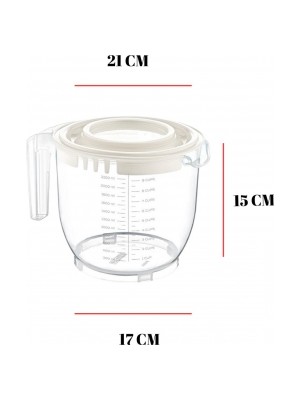 Bezos 2200 ml Mikser Kabı Yeşil & Ölçü Kabı & Saklama Kabı