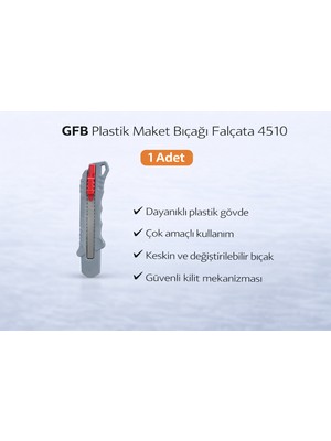 Bezos Gfb Plastik Maket Bıçağı Falçata 4510 Profesyonel Maket Bıçağı 1 Adet